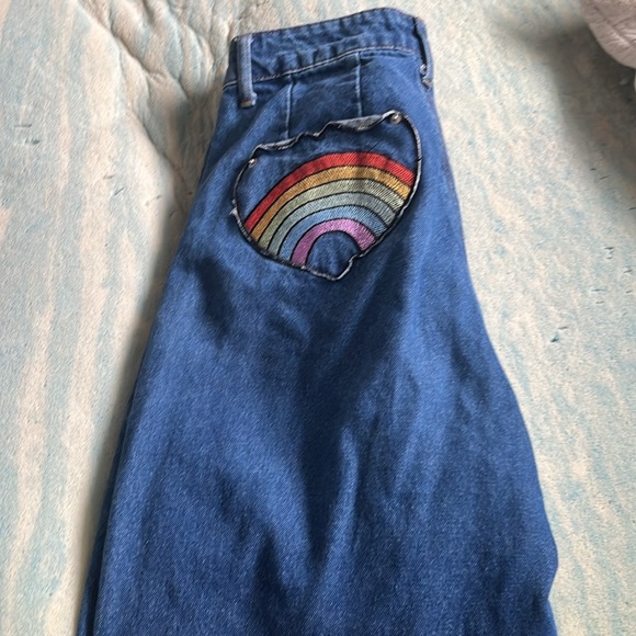 Cider Wide Leg Jeans with design in size M or 27. - Picture 4 of 4